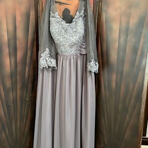 Wedding dress steel grey size xl